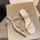 Breakj Coarse And Water-Drilled Slippers Women's Shoes Wear 2025 New Summer Fairy Style Cool