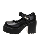 Breakj Wind Small Leather Shoes Female 2023 Spring Autumn New Platform Cake 10Cm Mary Jane Thick Heel High Heels Single