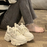 Breakj Dad Shoes Women's Height Increased 2025 Spring New Small Man Showing High Thick Bottom Fried Street Sneakers