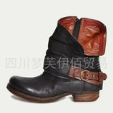 Breakj Autumn And Winter Fashion Women's Boots Shoes Side With Low-Heeled Short-Sold Short-Shoe Belt Buckle Metal Side