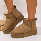 Breakj Bottom Snow Boots Women's New Winter Plus Velvet Thick To Keep Warm Short Boots Pedal Sleeve