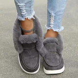 Breakj And Winter 2023 New Pure Color Suede Cotton Shoes Casual Snow Boots Low Top And Velvet Women's Cotton