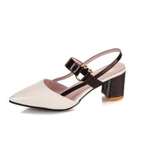 Breakj Spring And Summer New Single-Shoe Women's Sharp Head Thick-Heeled Women's Shoes Heeled High Heels Hollow Women's