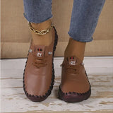 Thick Soles Large Size Explosion Hand-stitched Beef Tendon Soft Sole Mother Shoes Women Casual All Match Single