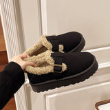 Women's Snow Boots 2024 Autumn And Winter New Large Woolen Shoes Thick-Soled Cotton