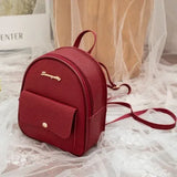 Backpack Women Pu Leather Shoulder Bag For Teenage Girls Kids Multi-function Small Bagpack Female Ladies School