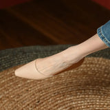 Breakj Niche Design!New Minimalist Square Head Flat Heel Single Shoes Women's Light-Mouthed Grandmother