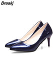Fashion Woman Shoes Pointed Toe Fine With Heels Shallow Mouth High Heels Patent Leather Summer Pumps