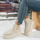 Breakj Velvet Round Head Jacket Cotton Boots 2025 Autumn And Winter New Large-Size Thick Snow Boots Women's