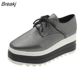 Spring Women Shoes Flat Platforms serpentine Lace-Up Wedges Sneakers Ladies Oxfords Woman Flats Casual