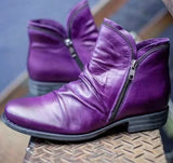 Breakj Autumn And Winter New Round Head And Double Zipper Short Boots Woman Martin Boots Woman Large Size