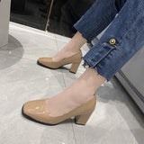 Heel Casual Women's Shoes Spring 2024 New Fashion Square Head Square Root High Heel 4243 Large Size Women's