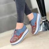 Shoes 2021 Trendy Size 43 Flats Women Casual Platform Shoes Woman Socofy Lace Up Loafers Shoes Zapatillas