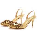 Breakj Cm Light-Mouthed Sharp White Wedding Sandals Fine Heel Size Size Diamond Chain Wedding Shoes Wedding Shoes Wedding