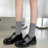 Size 35-40 Women Pumps Ins Fashion Buckle T-Strap High Heels Shoes Woman Platform Spring Office Lady Casual