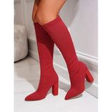 New Knit Stretch Comfort Middle Leg Boots 35-42