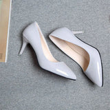 Leather High heels pumps women shoes 2019 Spring Autumn Fashion Pointed wild ceremonial professional sexy wedding