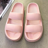 New Women Fashion Summer Platform Comfortable Slippers Outdoor Beach Flip Flops Soft Sole Slide Sports Casual