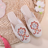Breakj Satin Embroidered Cloth Shoes 2023 Spring / Summer New Ladies Summer Sandals Bag