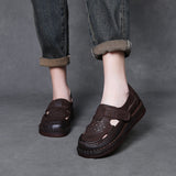 Breakj Time 99] Head Layer Of Cowhair Retro Handmade Hole Shoes Female Summer Beef Soft-Soled Mother Shoes With Hollow