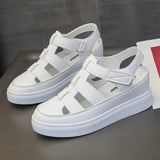 New Thick-Soled Baotou Sandals Hollowed-Out Velcro Leisure Sandals Large Size Fashion All Kinds Of Women's
