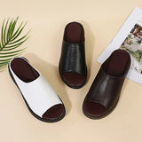 Breakj 2024 Summer A Word And Slippers With High Heel Waterproof Cold Slippers Black And White Women