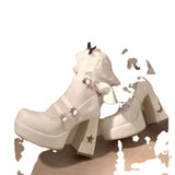 Korean Diamond Mary Jane Shoes Online Celebrity Round Head Black Thick Heels Retro Fashion French High