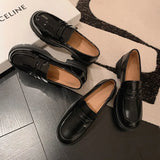 Women Pumps Spring Real Leather High Heels Shoes Woman Fashion Platform Casual Loafers Office Lady Footwear Size