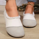 Velvet Bean Shoes Women 2025 Winter New Retro Women's Shoes Round Head Soft Skin One Foot To Keep Warm Cotton