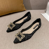 Breakj The Autumn Of 2023, The New Soft-Soled Tip Flat-Soled Single-Shoe Women's Bean Shoes Net Red Light Evening Wind Gentle