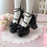 Breakj Girl Leather Shoes Waterproof Lolita Shoes 2025 New Lorita Shoes Sweet Princess High