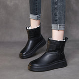 Breakj Integrated Head Layer Of Cowhide Warm Snow Boots Women Winter New Plus Velvet Thick Cotton Shoes Wool Leather