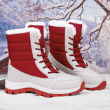 Breakj Snow Boots Women With Velvet Thick Cotton Shoes 2025 Winter New Zipper Thick-Bottomed Warm Cotton