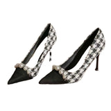 Breakj Fragrant High-Heeled Shoes 2025 New Autumn Tip French Single Shoes Thousand Bird Temperament Fine Heel Women's Shoes Large