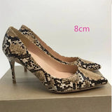 Embossed Python Pattern Women Sexy Pointy Toe Stiletto High Heels 8cm 10cm 12cm Ladies Party Club Pumps Plus Size