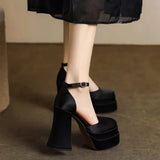 Breakj Ultra-High Heel Sandals Waterproof Table Thick-Soled Thick Heel Hate Tiangao Show Women's Shoes Silk And Satin Main Wedding Shoes