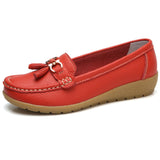 Women Shoes Loafers Female Moccasins Shoes Summer Genuine Leather Women Flats Slip On Women Loafers Flats Tassel Plus
