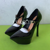 Platform Heels Top Quality Sexy Thick High Heels Platform Black Red Dress Party Wedding Lady Shoes for Women
