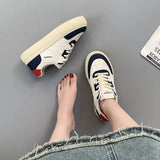 Breakj White Shoes Women 2025 Spring And Autumn New Korean Version Of Thick-Soled Lace Shoes Fashion Color Casual