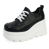 INS Brand Women Sneakers Wedges Lace Up Platform Shoes Thick Vulcanized Shoes Casual Comfy Spring Summer