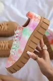 Women's Vulcanized Shoes 2023 Canvas Round Toe Flat Shoes Of Women's Lace Up Sneakers Plus Size Casual Women Platform