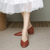 toe genuine leather flats women candy color V open moccasins soft bottom shallow mouth loafers for woman mules work
