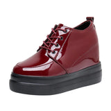 Breakj Height Patent Leather Small Leather Shoes Heel Waterproof Table Single Shoes Spring Autumn Pine Women's Shoes With Deep Mouth Plus Velvet Naked