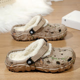 Slippers Men's Winter 2025 New Home Thick Bottom Plus Velvet Warm Cotton Shoes EVA Stinging Feel Cotton