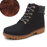 Boots For Women 2023 New Brand Snow Boots Fashion Warm Winter Boots Women Solid Square Heel Shoes Woman Plus Size