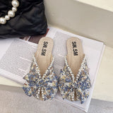 Breakj Women Wear Outside The Summer 2025 New Small Flowers Flat Bottom Fish Mouth Cool Drag Fashion Pedal Pedal Half
