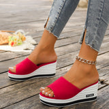 Breakj And Summer New Fish Mouth Slope And Slippers Women Wear Fashion Leisure Flip-Flops To Drag Large Size Women's