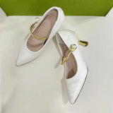 Breakj Women's Shoes New Chinese Style Low Heel Single Shoes French Temperament Pointed High Heels