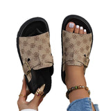 Breakj Flat-Bottomed Slippers Women 2025 New High-End Thick-Sleet Foot Belt Buckle Type Roman
