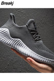 Sale New Men Running Shoes Mujer Mesh Breathable White Men Sneakers Lac-up Lightweight Black Walking Men Vulcanize